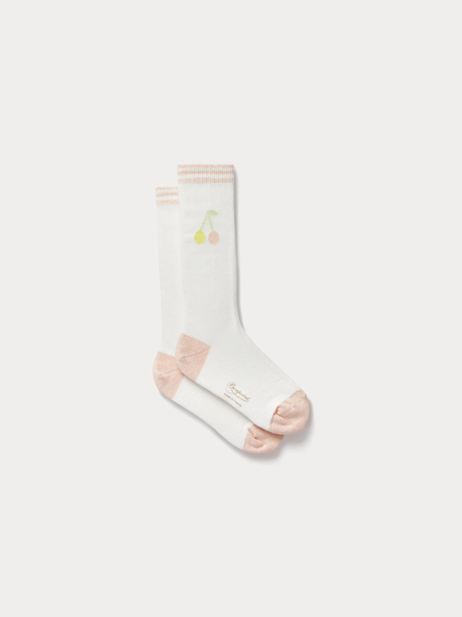 milk white socks with cherry