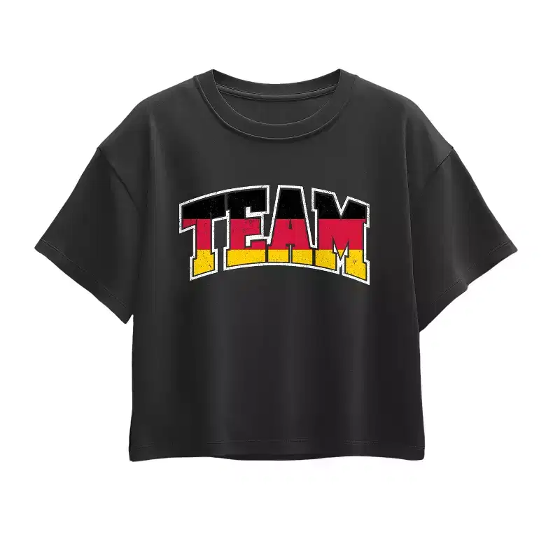 Girls' - Instant Message - Team Germany Short Sleeve Boxy Graphic T-Shirt
