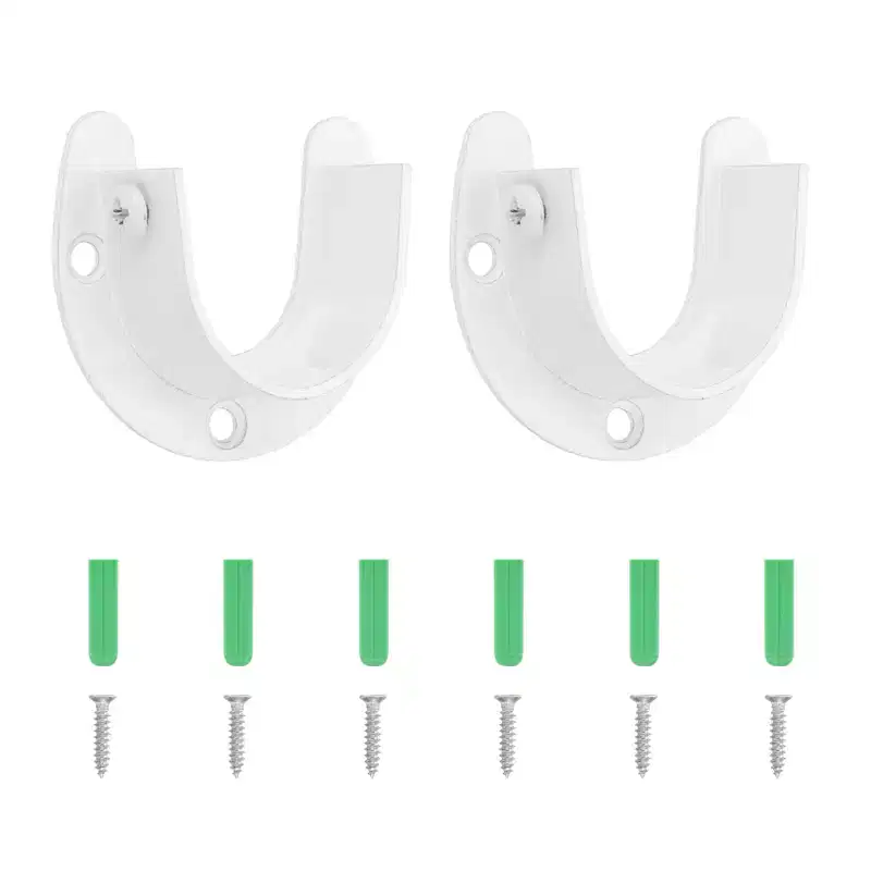 Unique Bargains U-Shaped Flange Closet End Supports Rod Bracket 2 Pcs