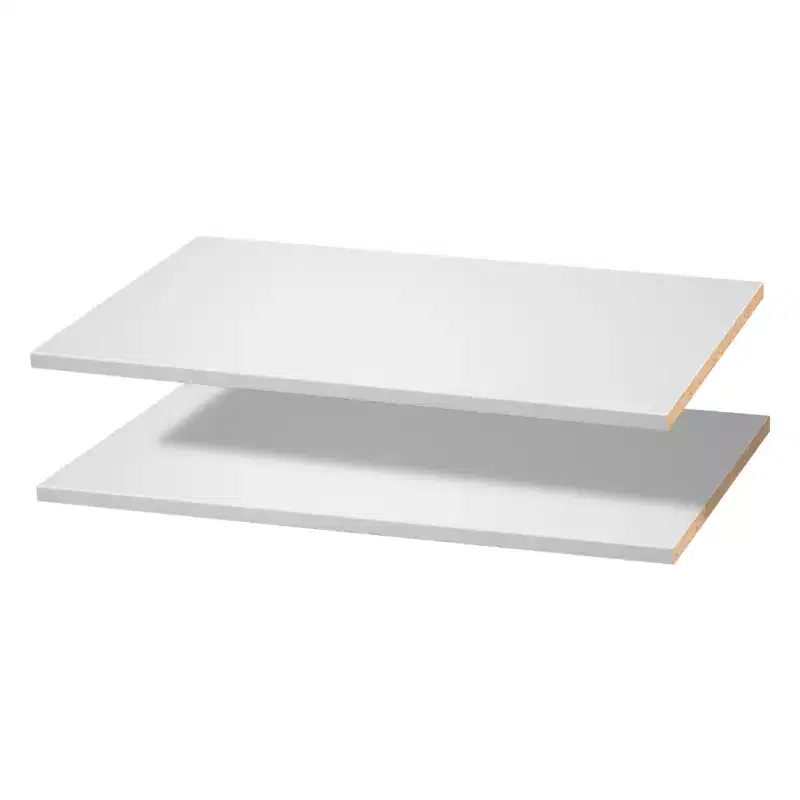 VEVOR Melamine Shelves, 2 Piece, Wooden Cabinet Shelves Cut to Size for Closet System, Replacement Cabinet Shelf, Versatile Use Wardrobe Board,White