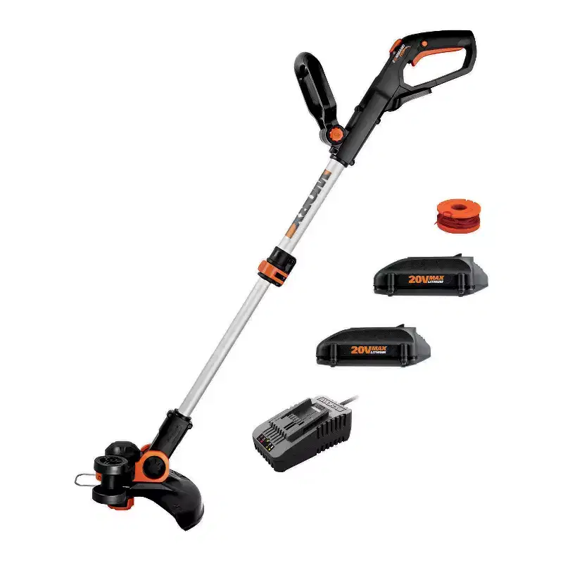 Worx WG163.10 20V PowerShare Cordless 12 Grass and Weed String Trimmer and Edger with Batteries and Charger
