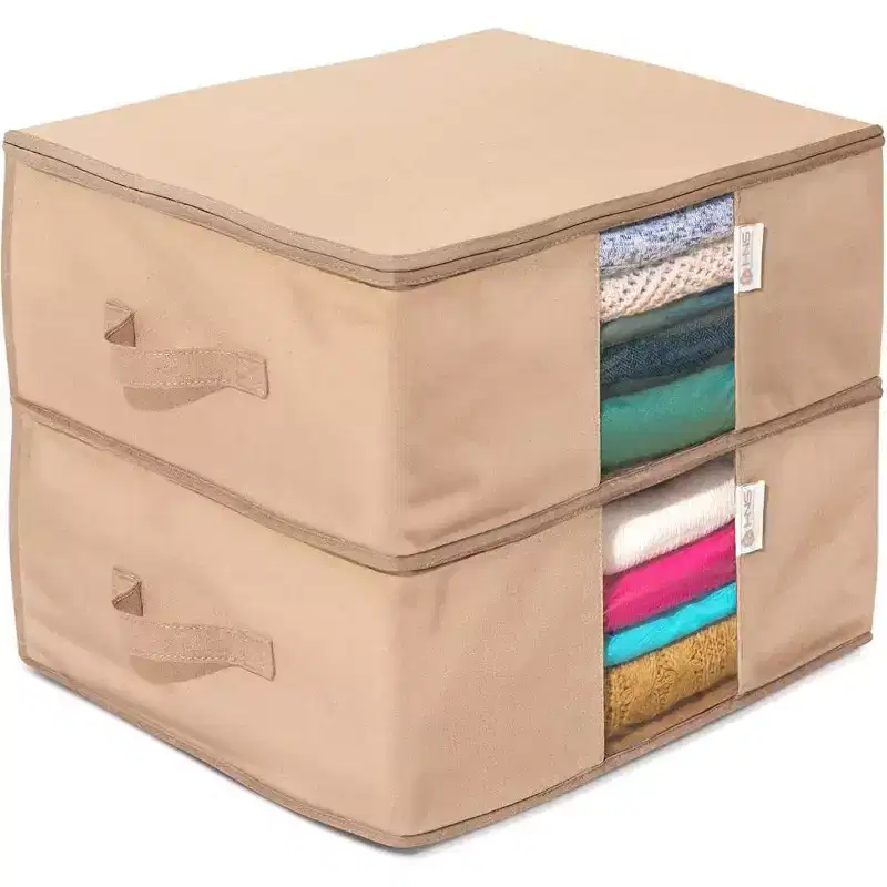 Hold N' Storage - Clothes Storage Bag Organizer with Cedar Insert to Protect from Moth set of 2 - Black