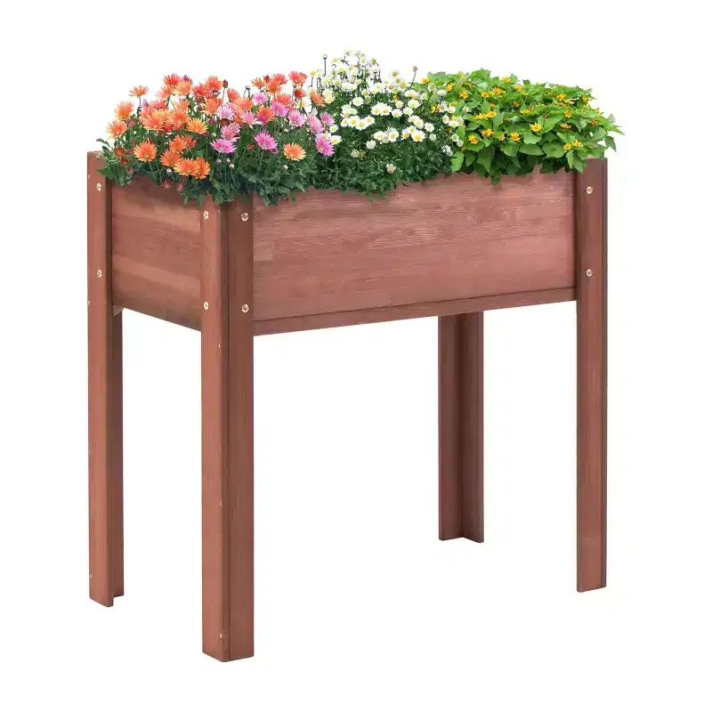 31x31x16 inch Raised Garden Bed with Legs, Elevated Wooden Planter Box for Outdoor Plants