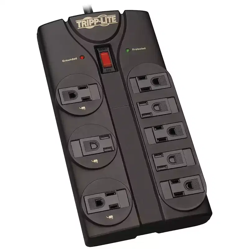 Tripp Lite by Eaton 8-AC Outlet 1,440-Joules Protect It! Surge Protector Power Strip with Child Covers, 8-Ft. Cord with Right-Angle Plug, T...