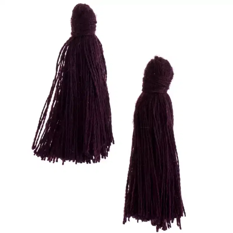John Bead 1in Eggplant Cotton Tassels Ornament for DIY Crafts Party Decorations, 20pcs