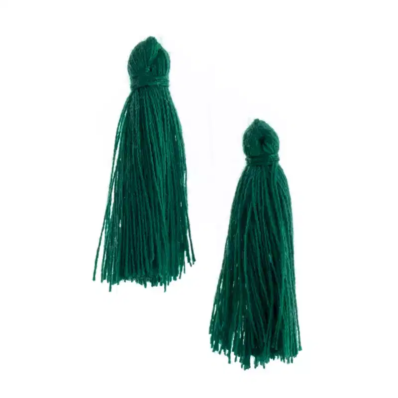 John Bead 1in Emerald Cotton Tassels Ornament for DIY Crafts Party Decorations, 20pcs