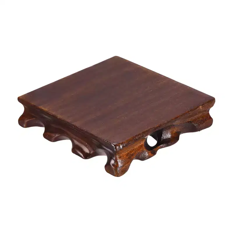Unique Bargains Solid Wood Square Home Decor Planter Display Stand for Table Lamp Teapot Base
