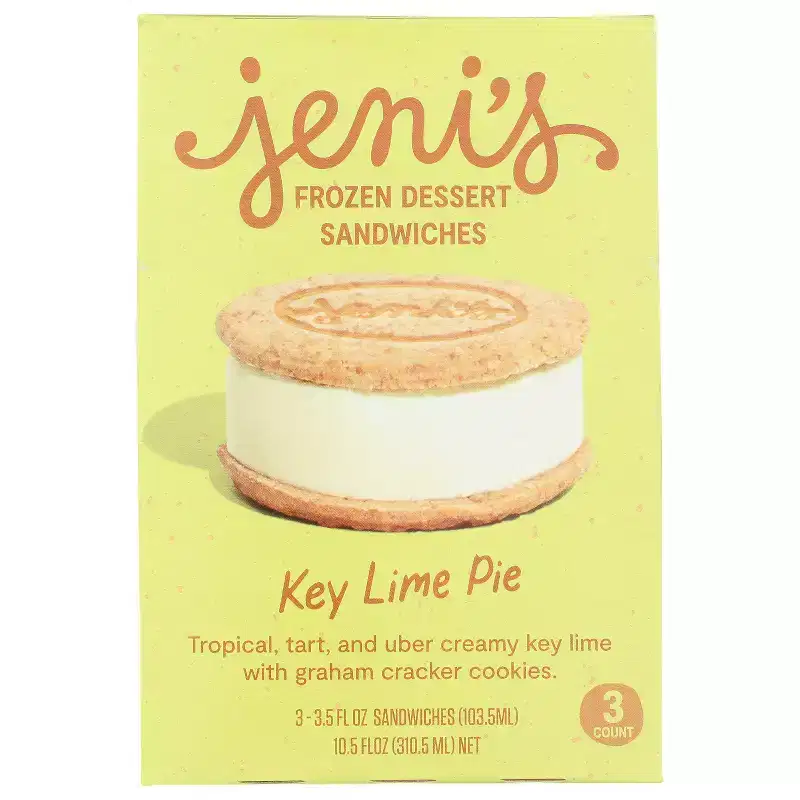 Jeni's Ice Cream Key Lime Frozen Dessert Sandwich - 10.5oz/3pk