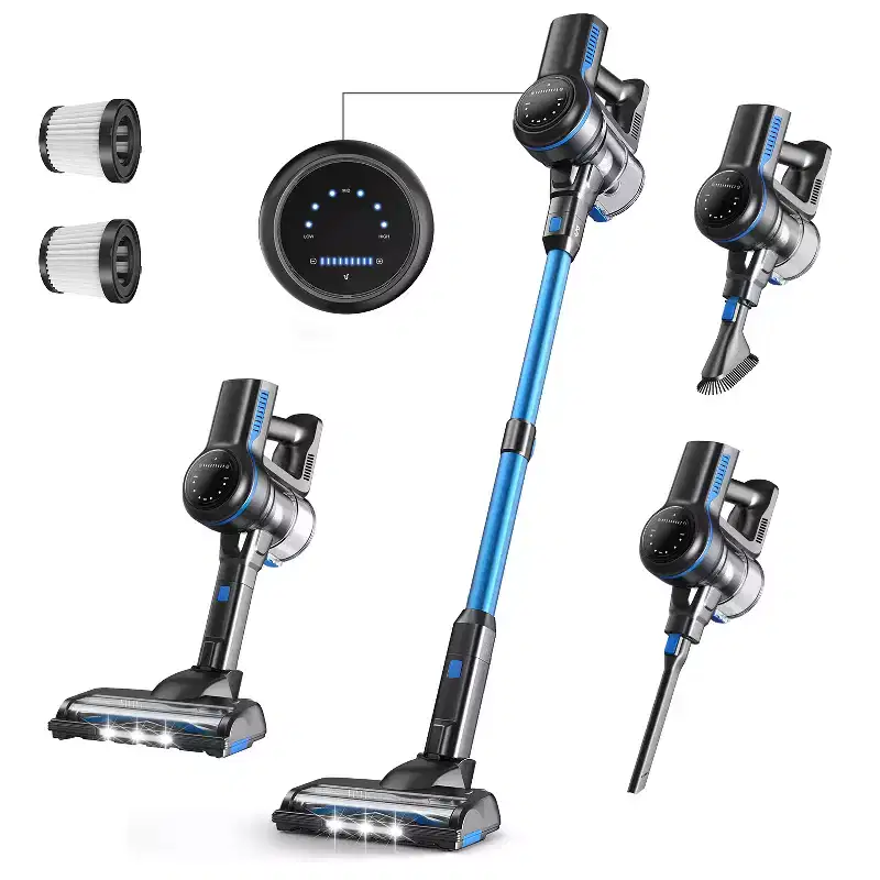 INSE S7P 26Kpa Cordless Stick Vacuum Lightweight 45 Min Runtime Rechargeable 6 in 1 Stick Vacuum Cleaner For Hard Floor Carpet Blue