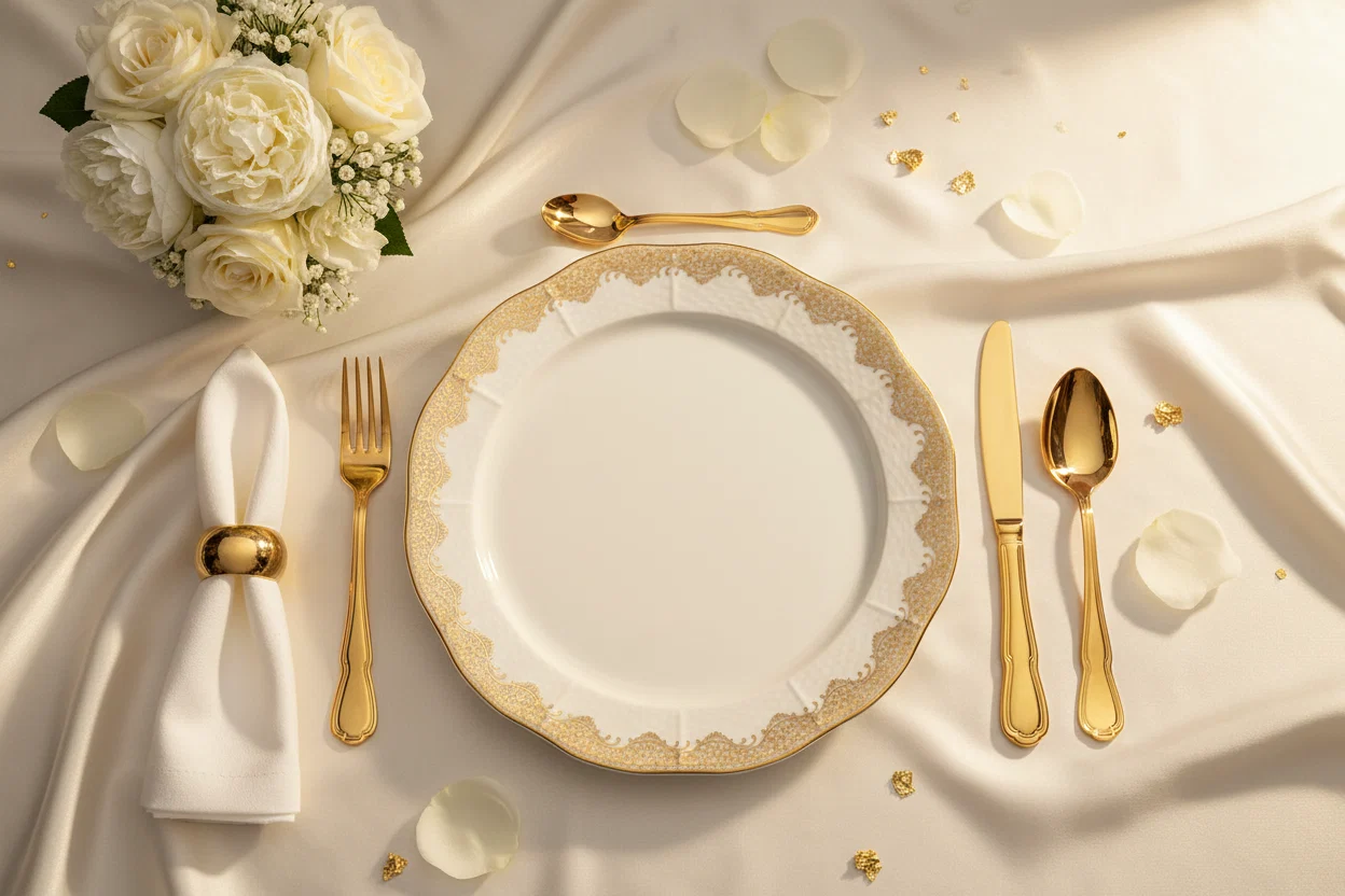 Fish Scale Gold Charger Plate 33cm