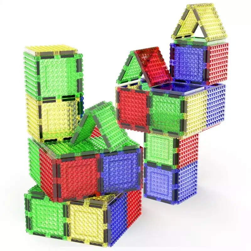 PICASSO-TILES Magnetic Brick Tiles, STEM Creative Building Blocks Add-On Set, Educational Construction Toy Kit, Imaginative Learning for Kids