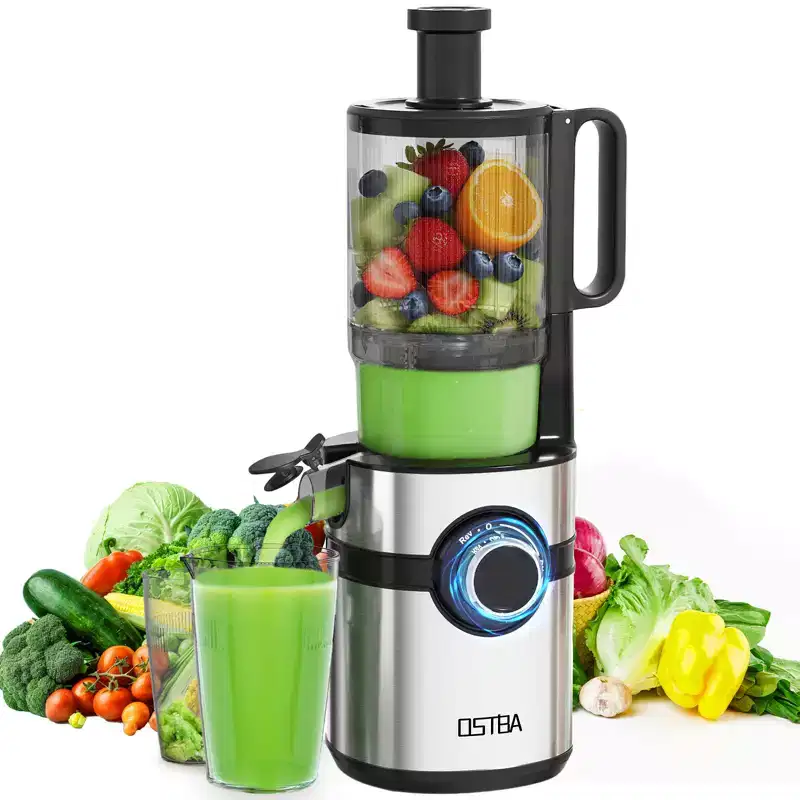 OSTBA Cold Press Juicer, 5'' Wide Feed Chute Juice Maker,High Juice Yield, Easy to Clean
