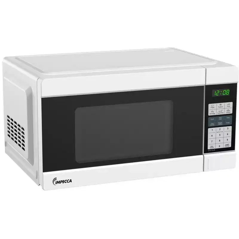 Impecca 1.1 Cu Ft Countertop Microwave Oven, 1000W w/ 10 Power Levels and LED Digital Display, White