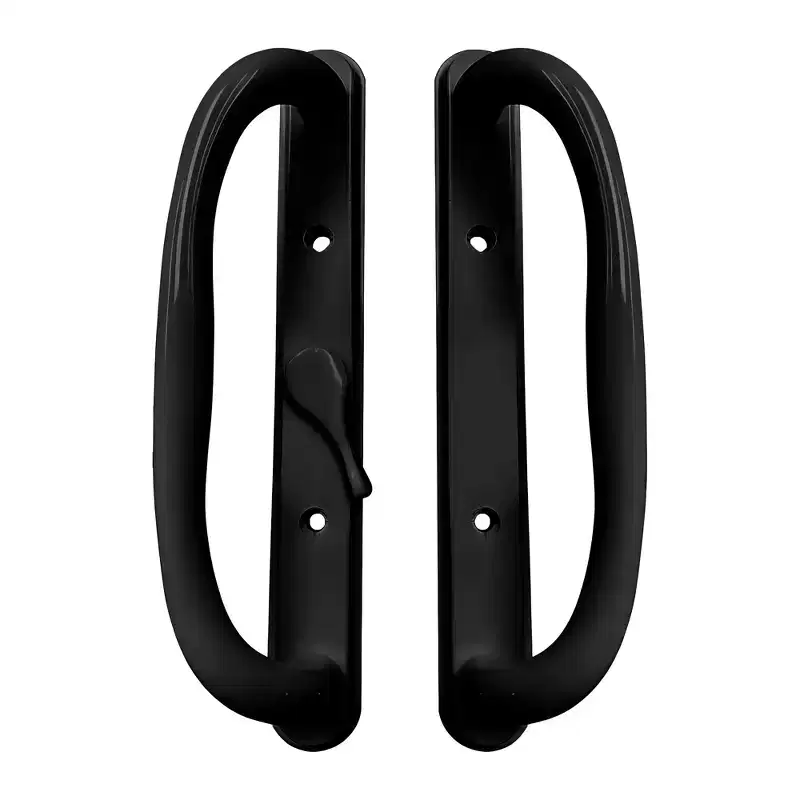 Brixwell 13-341b Patio Door Handle Set Offset Latch Without Key Black Finish