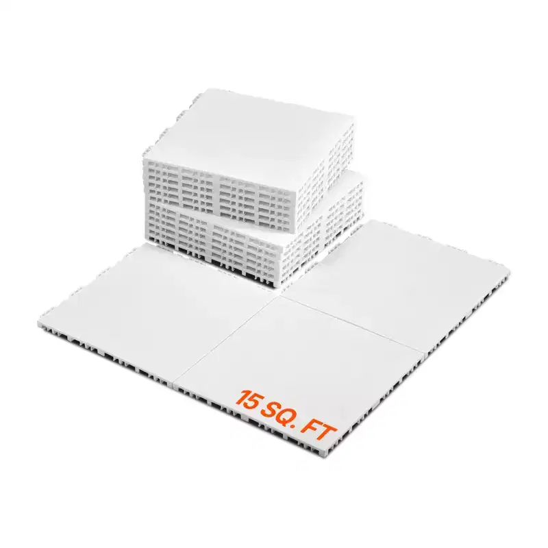 VEVOR Dryland Tiles for Hockey Floor Mat, 12 x 12 in 15 Pcs Interlocking Versatile Training Surface, Dance Floor Tiles, Hockey Training Equipment