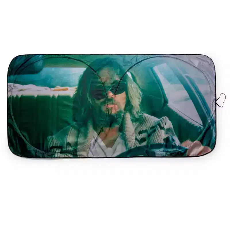 Surreal Entertainment The Big Lebowski The Dude Driving Sunshade for Car Windshield | 64 x 32 Inches