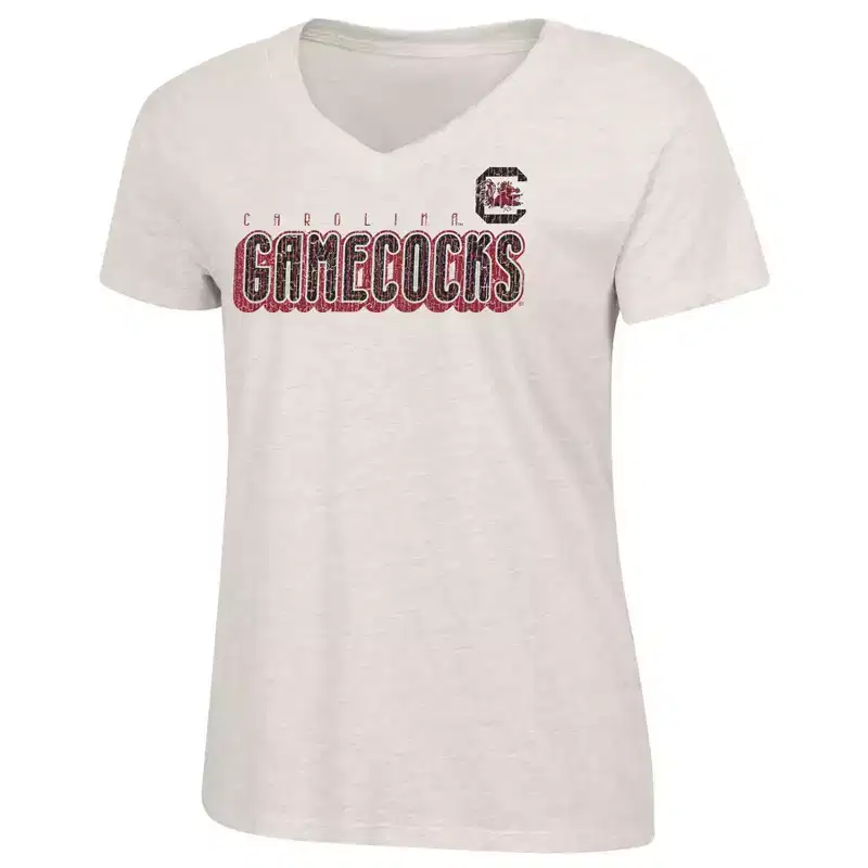 NCAA South Carolina Gamecocks Women's Oatmeal V-Neck T-Shirt