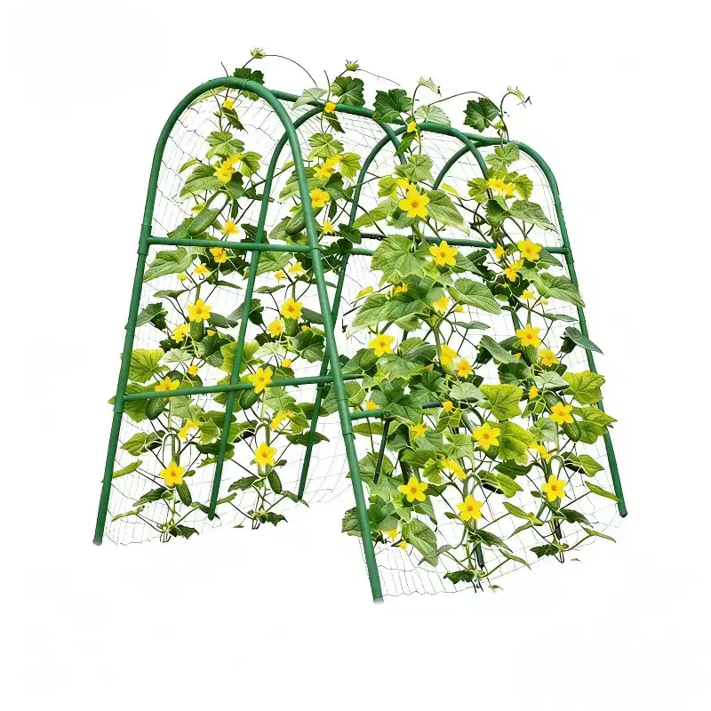 Garden Arch Trellis for Climbing Plants Outdoor, Cucumber & Melon Trellis for Raised Beds, u-Shape Plant Support for Climbing Vegetables, Grapes