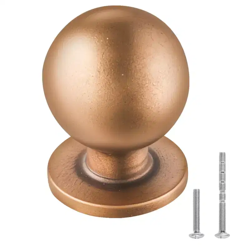 VEVOR Cabinet Knobs, 12 Pack, 0.98 Inch Zinc Alloy Drawer Pulls Door Handles, Round Kitchen Dresser Solid Knobs Cupboard Hardware,Antique Brass