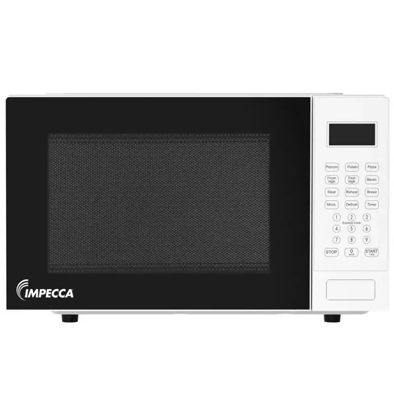 Impecca 0.9 Cu. Ft. Countertop Microwave Oven, 900W, 11.25 Turntable, Child Lock - White
