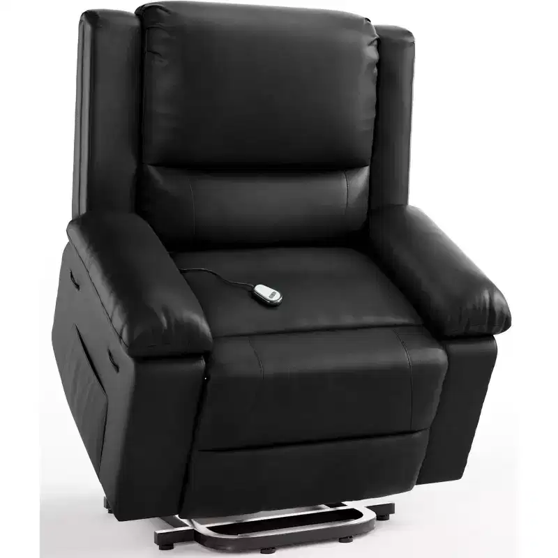Electric recliner sofa, massage PU leather, electric recliner sofa, reclines up to 135 degrees, 8-point massage with lumbar heating