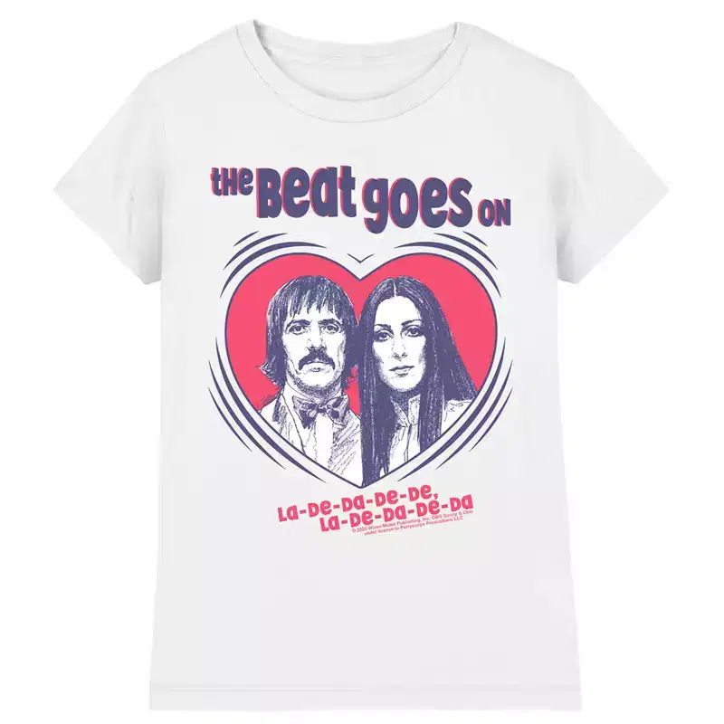 Girl's Sonny And Cher The Beat Goes On Hearts Valentine T-Shirt