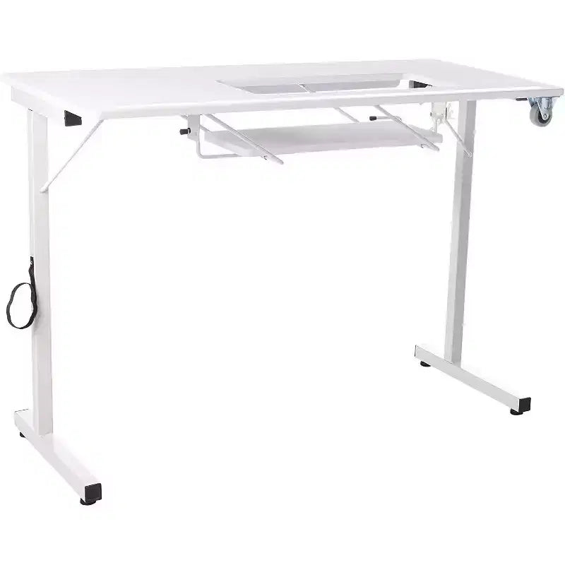 SewingRite SewStation 101 Portable Folding Sewing Table with Steel Legs, White - Perfect for Home, Office and Business