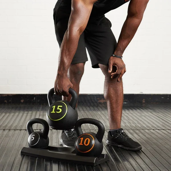 Build Total Body Power with 3-Piece Kettlebell Set &uml;C Textured Grip, Multi Weight, Space Saving Strength Tools for Home Gym Training