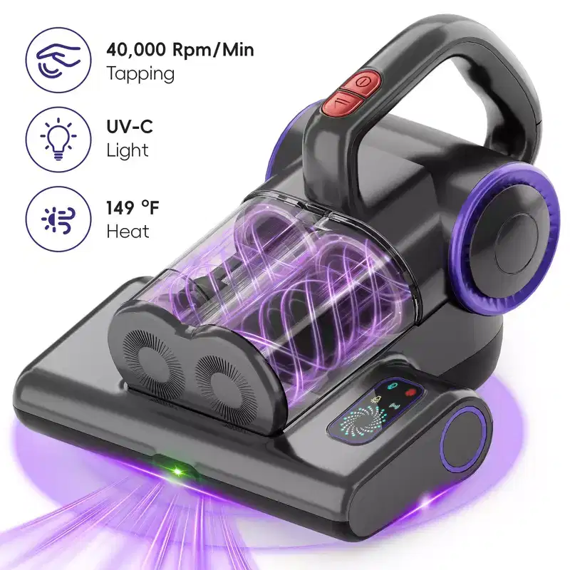 WHALLULTRA Handheld Mattress Vacuum with UV Care, HEPA Filtration & Hot Air Drying, Corded Bed Vacuum for Home