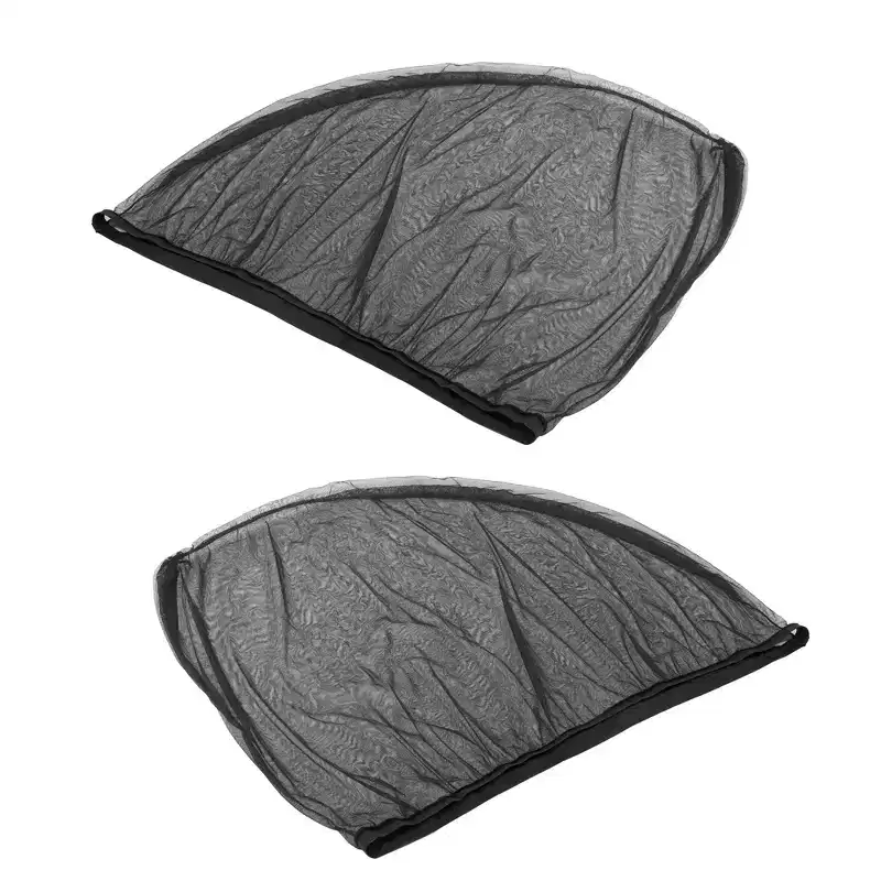 Unique Bargains Sun Shade Car Side Window Cover Rear Breathable Mesh Anti-UV Protect Sunshade Curtain Universal 23.62x19.69 Black 1 Pair