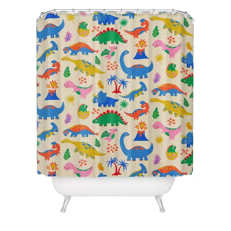 Deny Designs Kids' Carriecantwell Dinomite Dinosaurs Shower Curtain