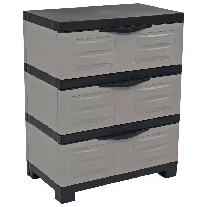 Gray & Black 3-Drawer Utility Storage Cabinet