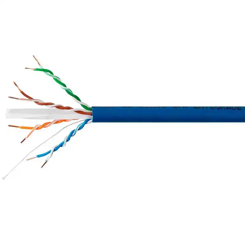 Monoprice Cat6A Plus Bulk Ethernet Network Cable - 1000 feet - Blue, Bare Copper, 650MHz, UTP, Solid, Riser-Rated (CMR), 23AWG, 10G - Entegrade Series