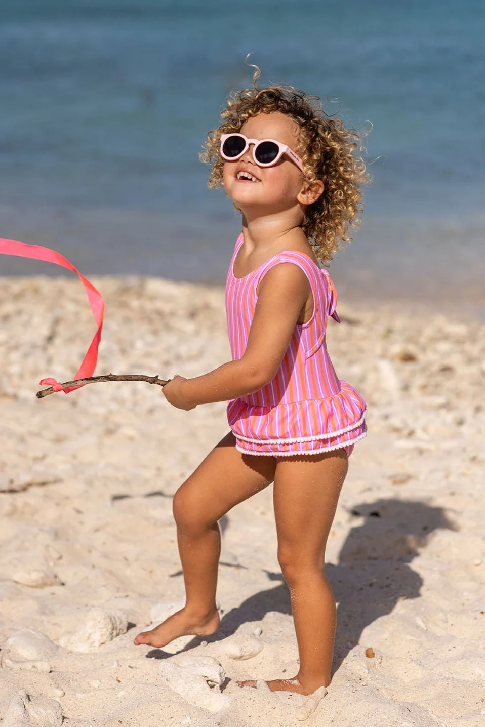 Stripy Sunset Skirted Swimsuit