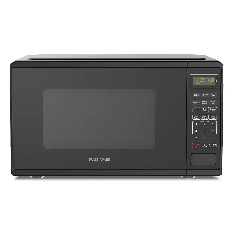 Farberware Countertop Microwave Oven with LED Display, 6 Auto-Cook Settings, 10 Power Levels, Defrost, and Child Safety Lock