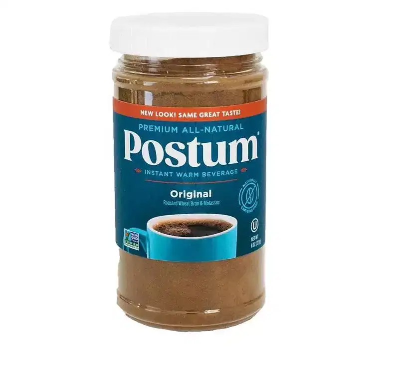 Postum Original Coffee Substitute, Caffeine-Free, Made with Roasted Wheat Bran & Molasses, Kosher, Vegan, Non-GMO, Healthy Coffee Alternative - 8 oz