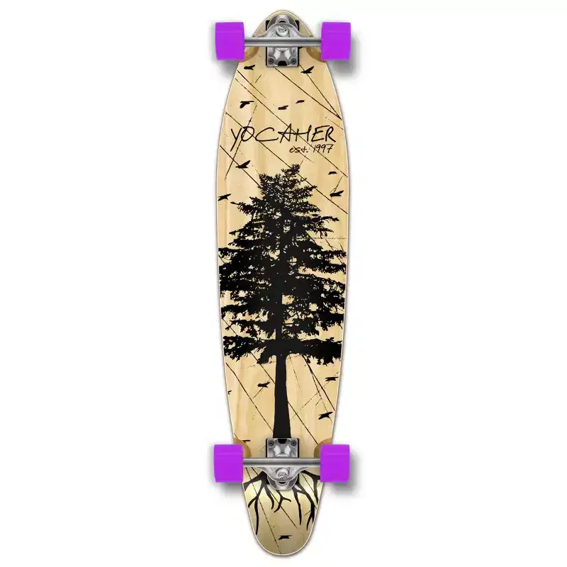 Yocaher 40" Complete Kicktail Longboard Skateboard - Pine