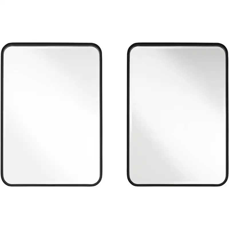 Uttermost Soren Black 24 x 34 Rounded Edge Rectangular Mirrors Set of 2
