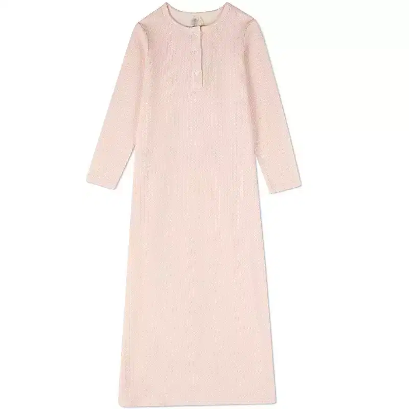 MiniMoi Girls 100% Cotton Long-Length Nightgown with All-Over Abstract Print