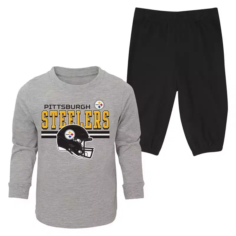 NFL Pittsburgh Steelers Boys' 2pk Pant and Long Sleeve T-Shirt Set