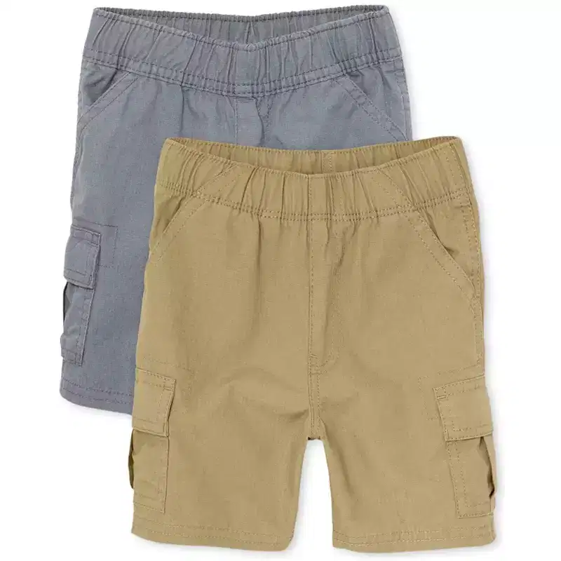 The Children's Place Baby Boys Uniform Woven Pull On Cargo Shorts 2-Pack