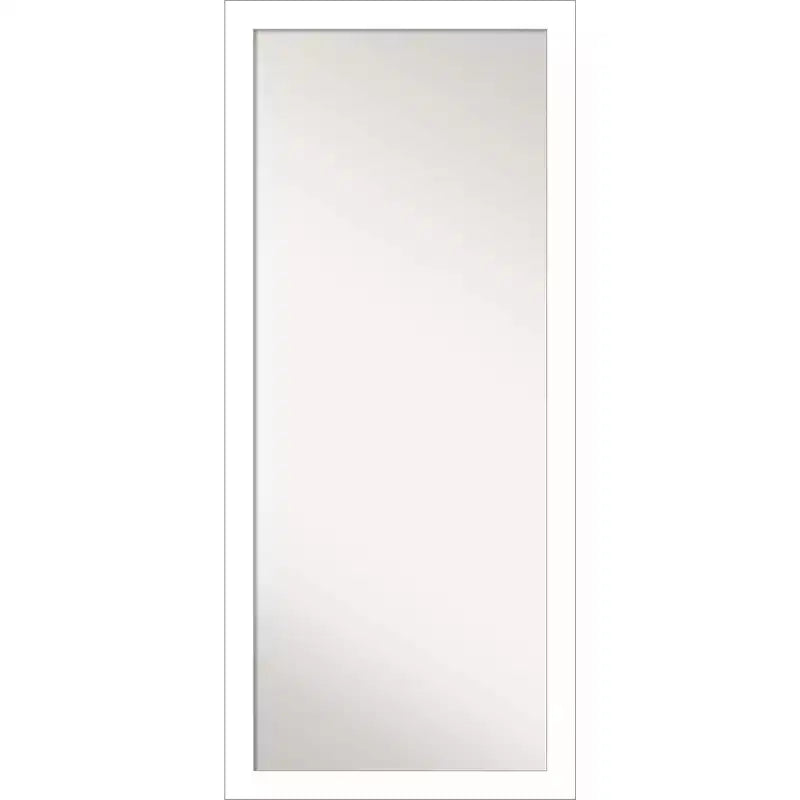 28" x 64" Wedge Framed Full Length Floor/Leaner Mirror White -: Modern Style, Polystyrene Frame, Wall Mount