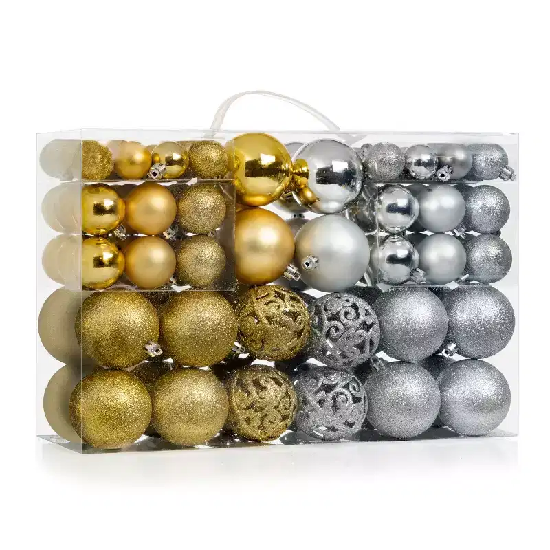 R N' Ds Shatterproof Christmas Ornament Balls - Gold and Silver - 100 Pack