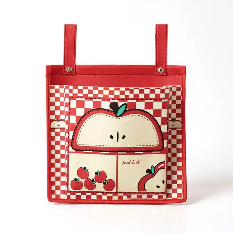 Alilang Hanging Storage Bag with Playful House Print and Snap-On Straps 15.5x12in