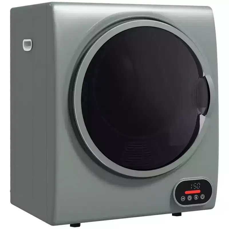 HOMCOM Portable Clothes Dryer, 120V 850W Compact Laundry Dryer with 1.5 cu.ft Stainless Steel Drum and Intelligent Drying Modes