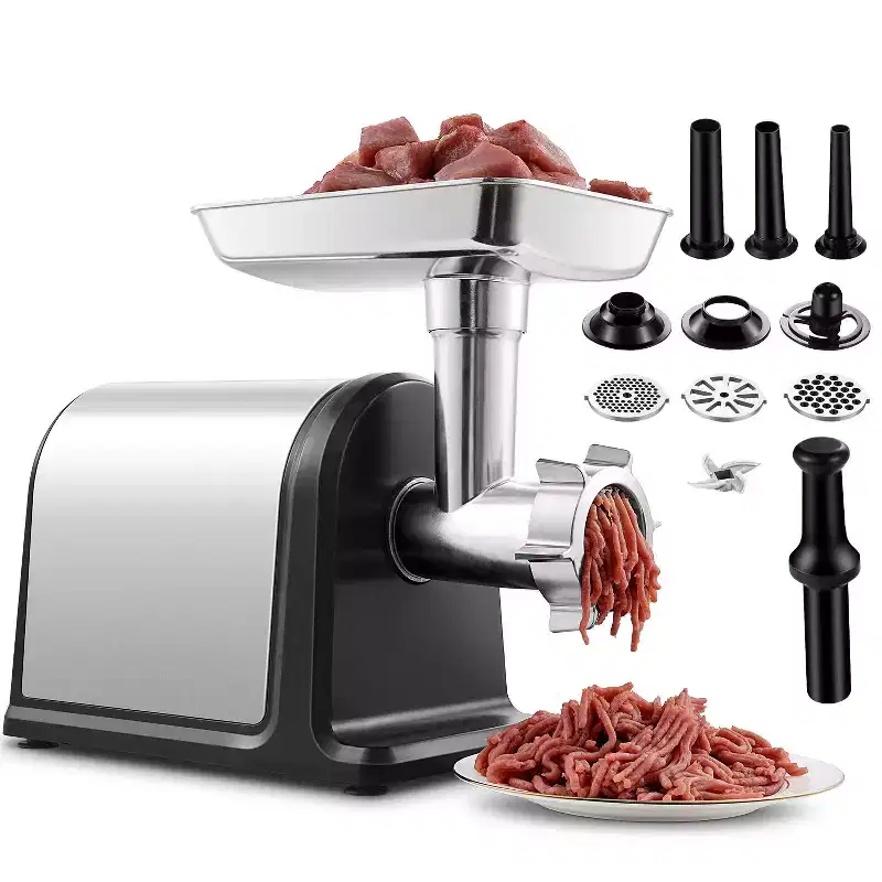 3000W Electric Meat Mincer, Grind 2 lbs/min, Heavy-Duty Multipurpose Stainless Steel Meat Grinder with 3 Grinding Plates, 3 Sausage Tubes & Kubbe Kit