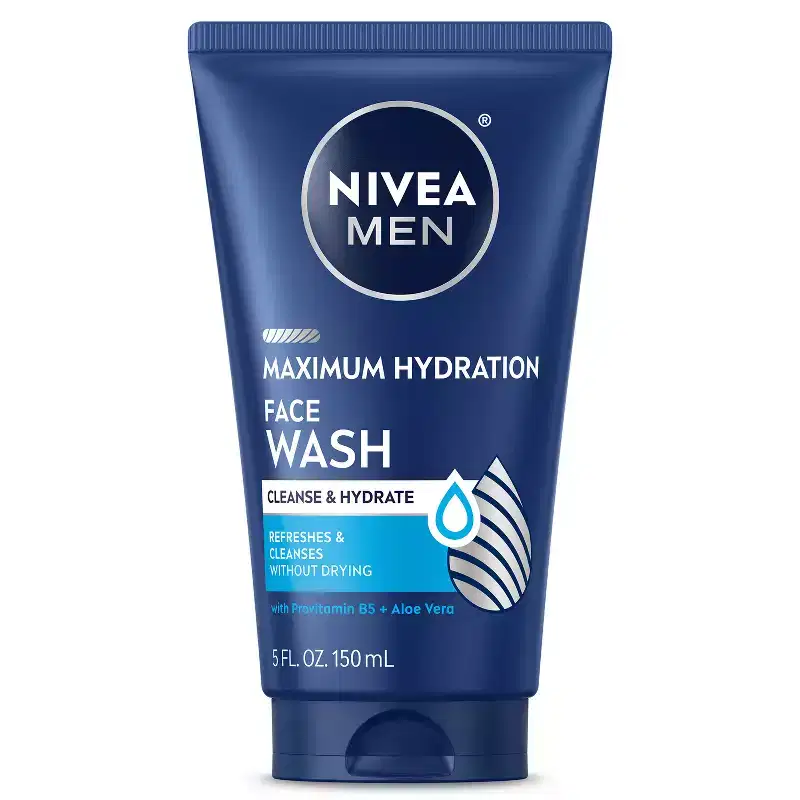 Nivea Men Maximum Hydration Moisturizing Face Wash with Aloe Vera - 5 fl oz: Gel, Dry Skin, Scented