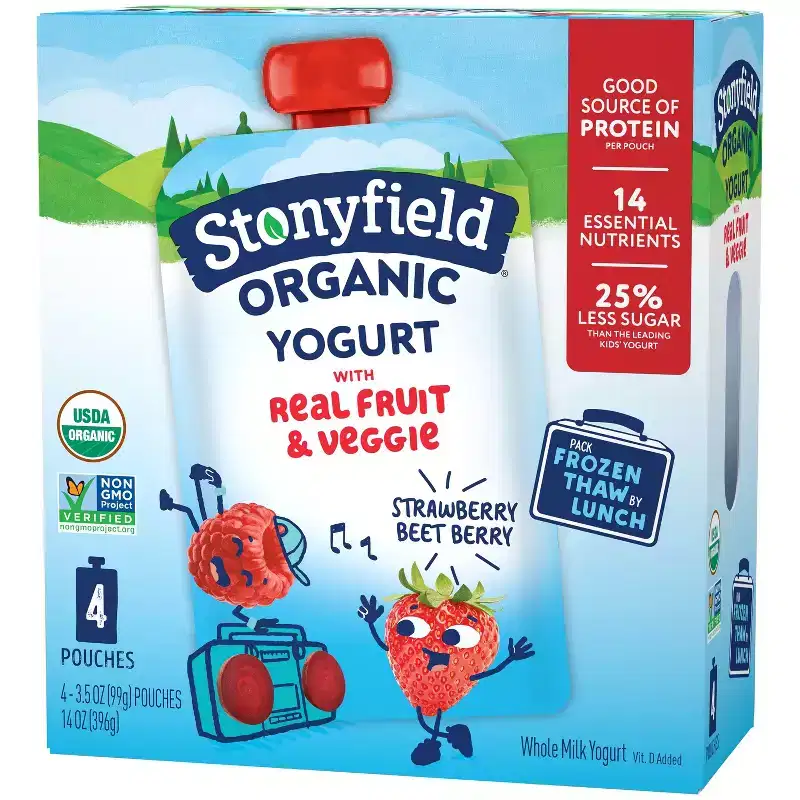 Stonyfield Organic Whole Milk Kids' Yogurt - 4ct/3.5oz Pouches