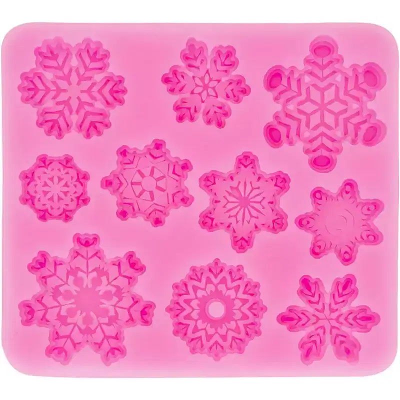 JDICTION Christmas Silicone Molds Hot Pink Reusable Non-stick Candy and Chocolate Molds for Baking Small Treats