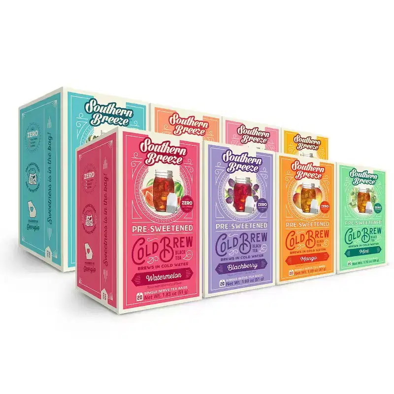 Southern Breeze Cold Brew Sweet Tea Variety Pack with 20 Individually Wrapped Tea Bags, Pack of 8